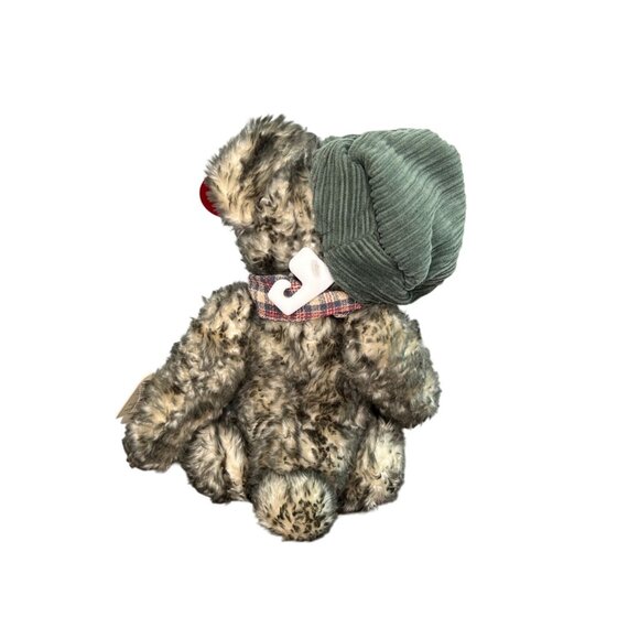 Vintage NWT Dan Dee Bear W/ Plaid Bow Tie Corduroy Hat & Glasses Stuffed Animal - Picture 3 of 11